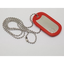 Medical Alert Dog Tag Rolled Edge Military Style