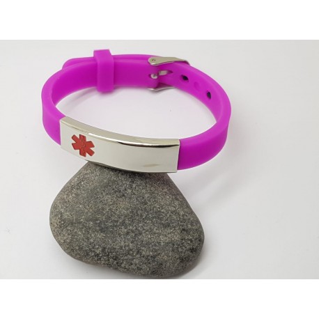 Black Silicone Medical Alert Bracelet