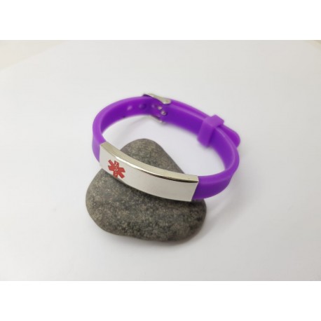 Black Silicone Medical Alert Bracelet
