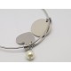 Heart & Disc Stainless steel Bangle