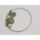 Heart & Disc Stainless steel Bangle