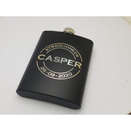 Black Personalised Hip Flasks 8oz (240ml)