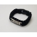 Black or Green & Black Para-cord and stainless steel Medical Alert Bracelet