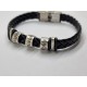 Leather Bracelet with Name Rings