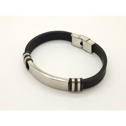 Stainless Steel & Silicone Bracelet 10mm x 210mm