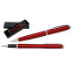RED METAL BALLPOINT AND ROLLERBALL PEN SET ''HELIUM' IN PRESENTATION BOX
