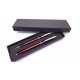 RED METAL BALLPOINT AND ROLLERBALL PEN SET ''HELIUM' IN PRESENTATION BOX