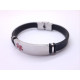 New Black Silicone Medical Alert Bracelet