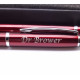 RED METAL BALLPOINT AND ROLLERBALL PEN SET ''HELIUM' IN PRESENTATION BOX