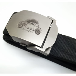 Canvas Belt wit engraved Buckle