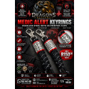 Medical Alert Keyring (Stainless Steel & 3D Printed End Caps)