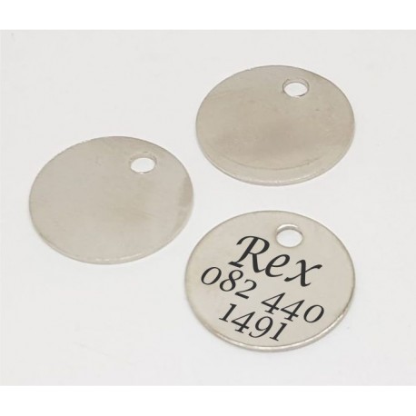 Nicle Plated Brass Round Pet Tag