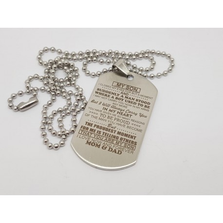 To My Son Engraved Dog Tag 2