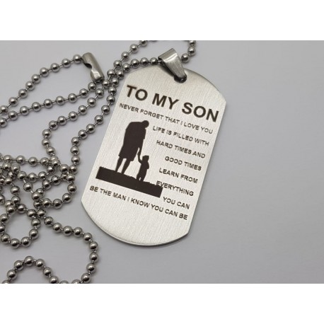 To My Son Engraved Dog Tag 4